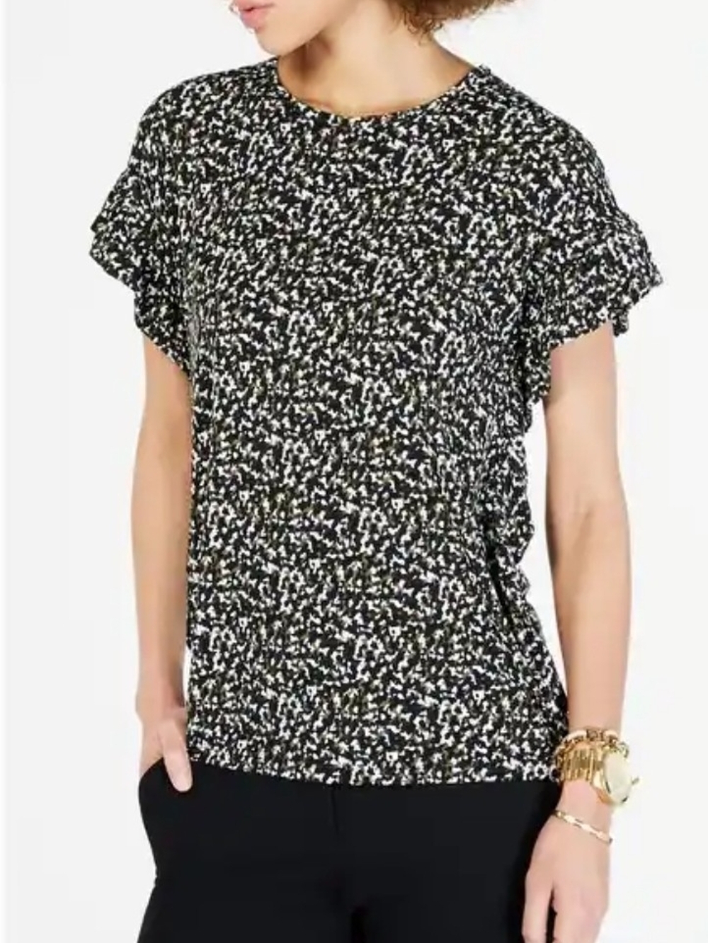 NWT Michael Kors Womens Camo Pullover Blouse Size Large